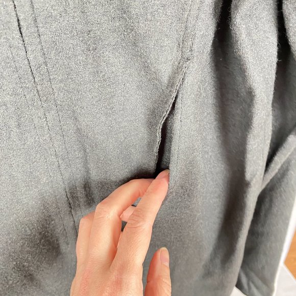 Sarah Pacini Charcoal Grey Long Sweater Jacket Zip Cardigan Size 2 - Picture 4 of 12